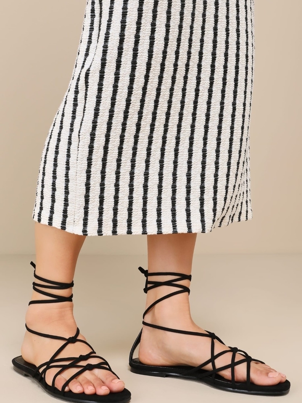 Lulus Black Lace Up Sandals